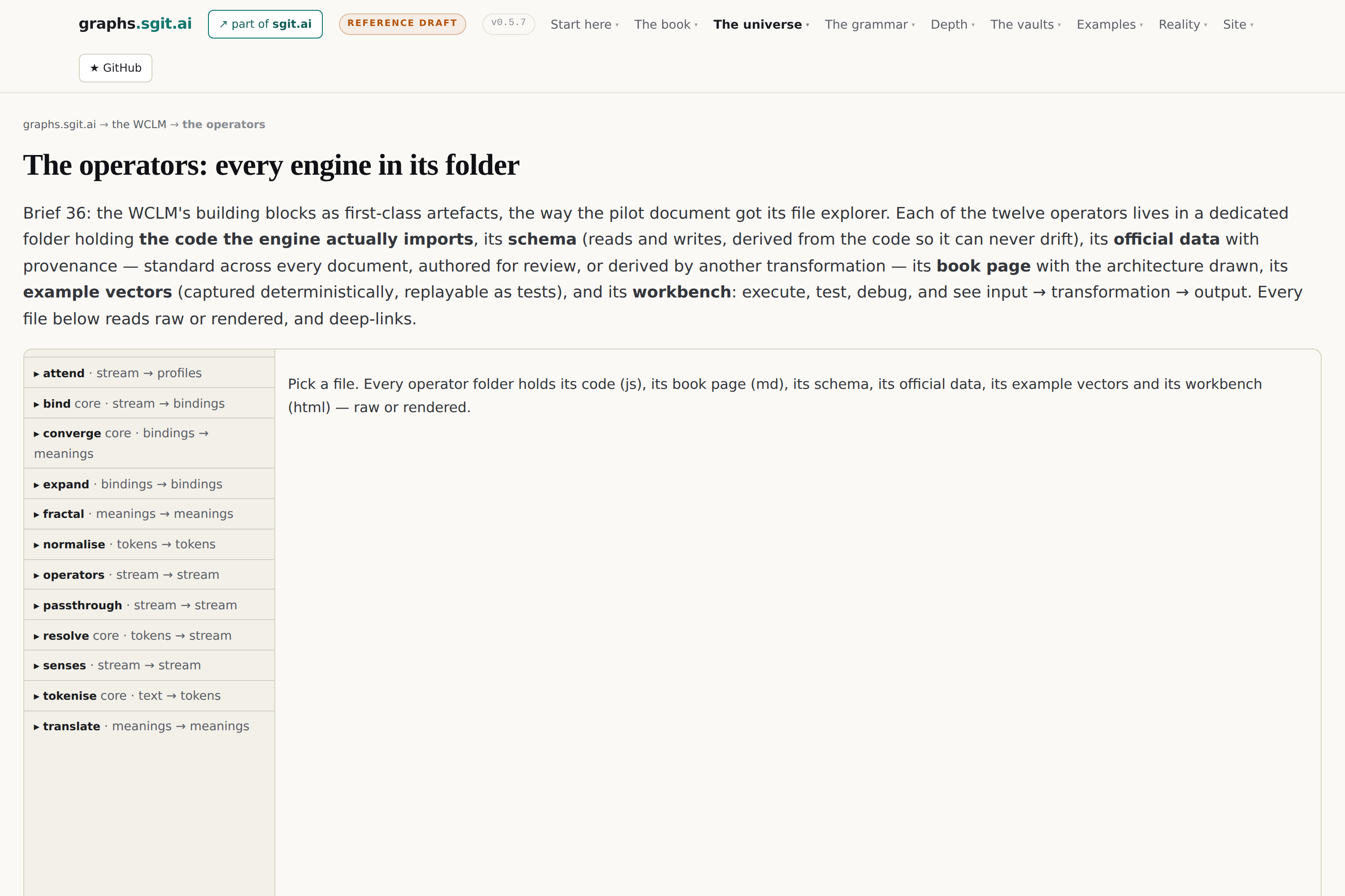 the operator explorer at v0.5.7