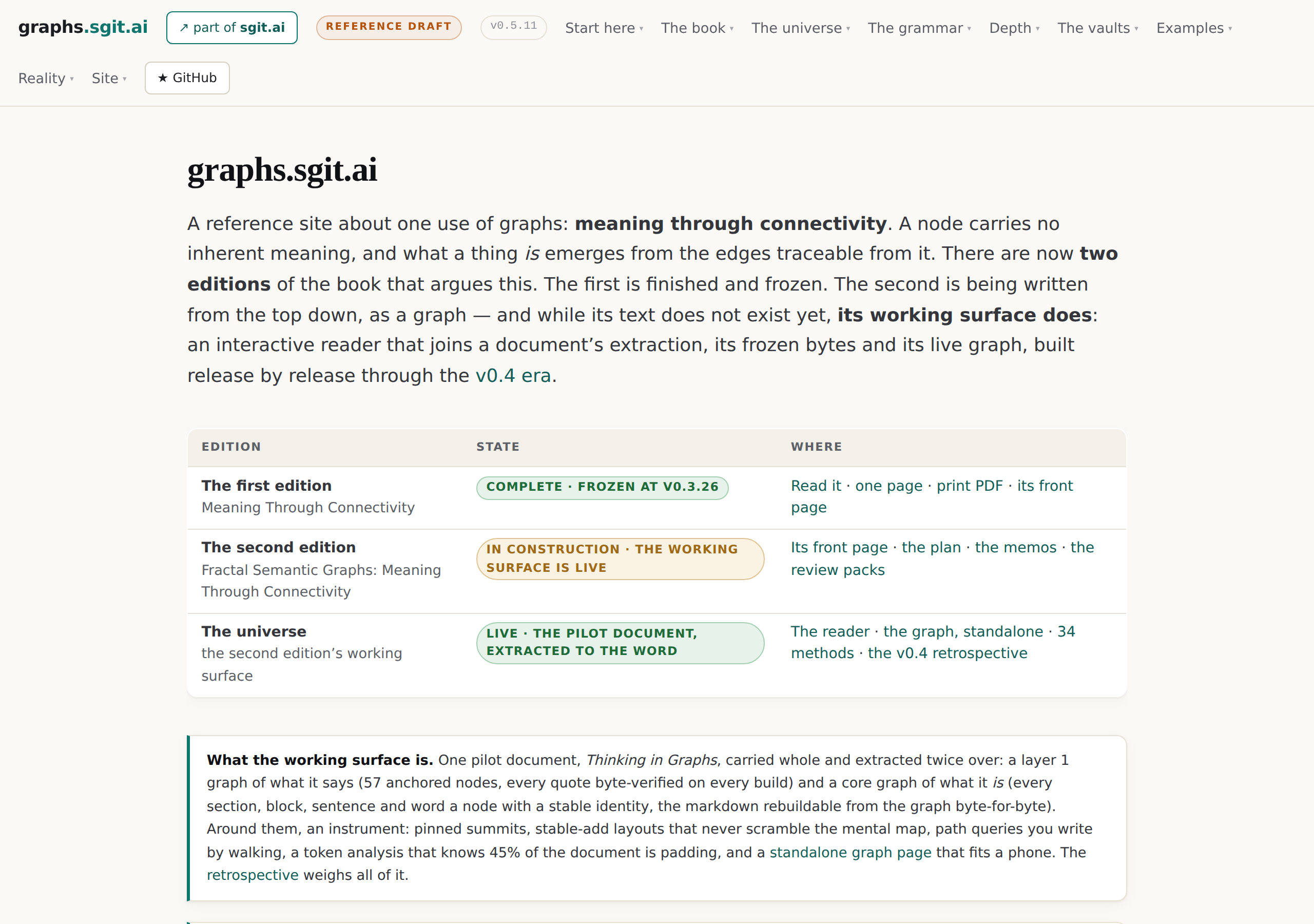 the front page at v0.5.11